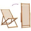 vidaXL Beach Chair Set of 2 Beige Solid eucalyptus wood with oil finish