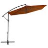 vidaXL Cantilever Garden Parasol Terracotta Polyester, Metal Large