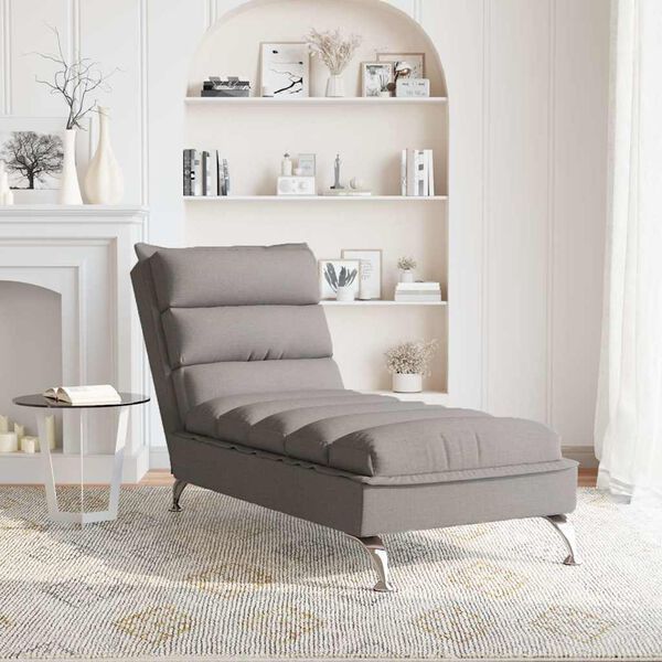 vidaXL Massage Chaise Lounge Taupe