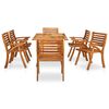 vidaXL 7 Piece Garden Dining Set 59.1" x 35.4" Solid Acacia Wood