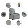 vidaXL Massage Recliner Chair Light Grey Fabric (100% polyester) Standard