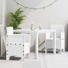 vidaXL Garden Dining Set 3 pcs White Polt rattan