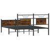 vidaXL Bed Frame Smoked Oak Engineered Wood and Steel King Bed Frame
