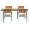 vidaXL Garden Dining Set 5 pcs Gray and brown