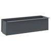 vidaXL Flower Box Set of 12 Gray Polypropylene 14.2 in x 5.3 in x 3.7 in