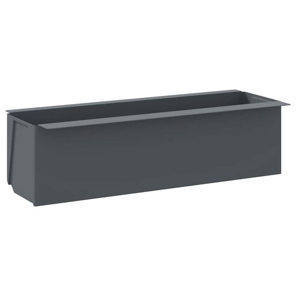 vidaXL Flower Box Set of 12 Gray Polypropylene 14.2 in x 5.3 in x 3.7 in