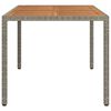 vidaXL Garden Table Grey Poly rattan, powder-coated steel, solid acacia wood