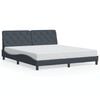 vidaXL Bed Frame with LED without Mattress Dark Gray 72"x83.9"Velvet