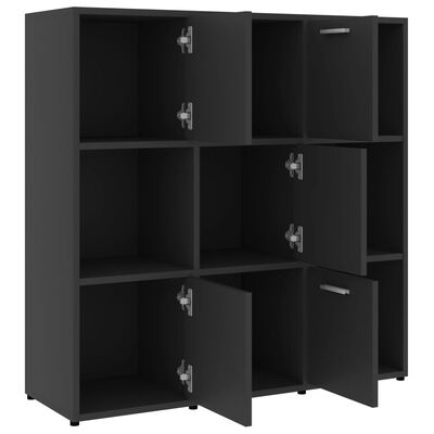 vidaXL Book Cabinet Gray 35.4"x11.8"x35.4" Engineered Wood