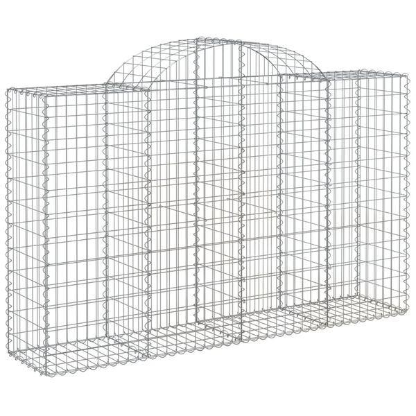 vidaXL Gabion Basket Set of 7 Silver Galvanized iron Large