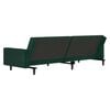 vidaXL Sofa Bed Dark Green Velvet, Wood, Plastic Standard