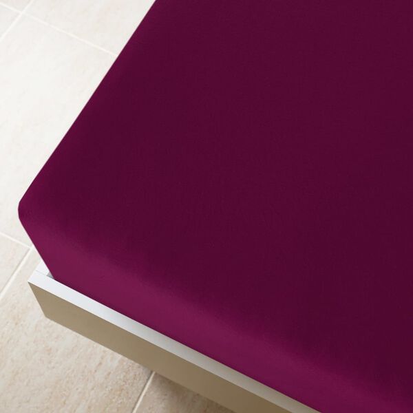 vidaXL Jersey Fitted Sheet Bordeaux 100% cotton 70.9 x 78.7 in Bedding