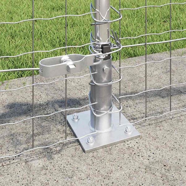 vidaXL Fence Posts Manual 7 pcs Silver Ø32mm 70 cm Galvanized steel