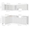 vidaXL Kitchen Cabinet Set White Engineered wood, glass Medium