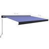 vidaXL Retractable Awning Blue and White Aluminium, Polyester Large