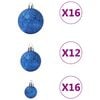 vidaXL Christmas Ball Set Set of 100 Blue Plastic Mixed sizes