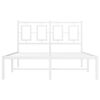 vidaXL Bed Frame White Powder-Coated Steel Full Bed Frame Rectangular
