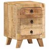 vidaXL Bedside Cabinet Rough Mango Solid Rough Mango Wood Medium