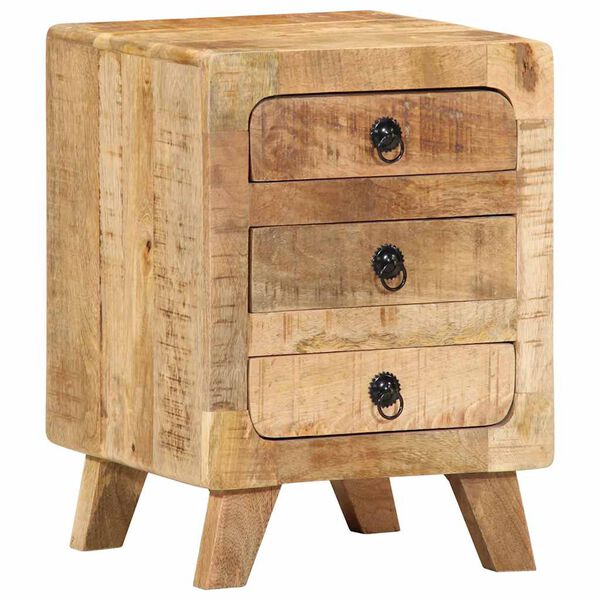 vidaXL Bedside Cabinet Rough Mango Solid Rough Mango Wood Medium