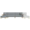 vidaXL L-shaped Sofa Bed Light Gray Fabric (100% polyester), plywood Large