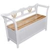 vidaXL Garden Bench White Solid fir wood Medium Wooden Garden Bench