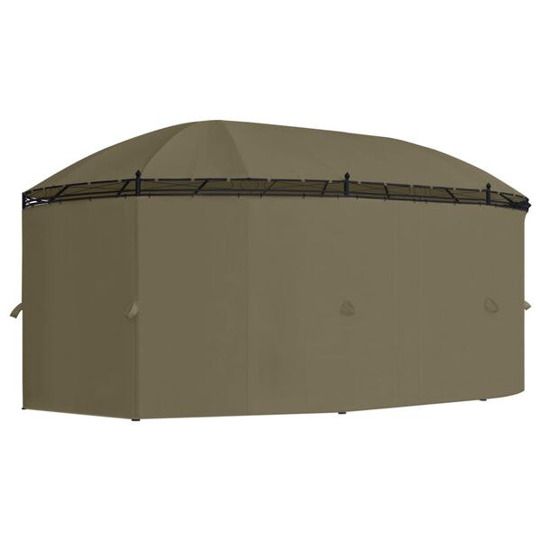 vidaXL Gazebo with Curtains 204.7x137.4x100.4" Taupe 1.97 oz/ft²