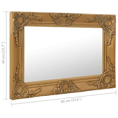 vidaXL Wall Mirror Baroque Style 23.6"x15.7" Gold
