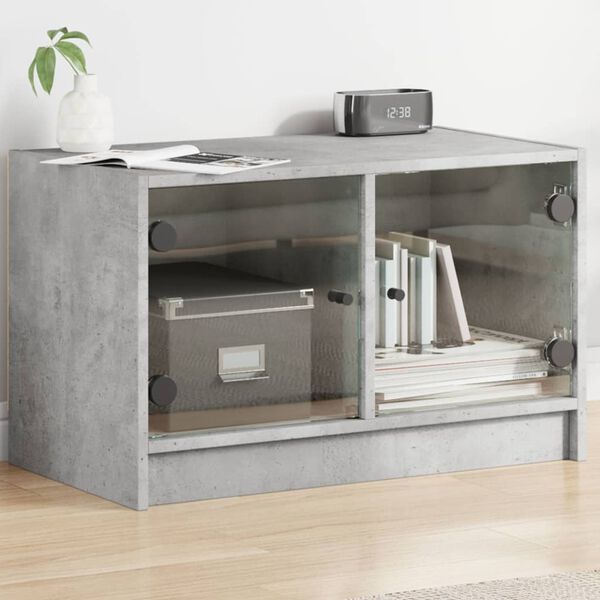 vidaXL TV Cabinet Concrete Gray Engineered Wood Compact TV Cabinet
