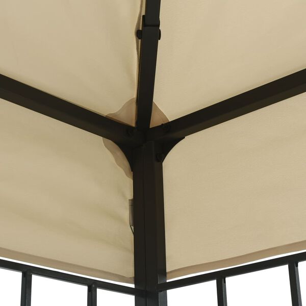 vidaXL Gazebo Cream and Black Polyester, Steel Large Durable Gazebo