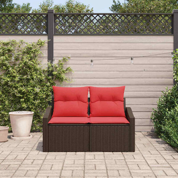 vidaXL Garden Sofa Brown 123 x 62 x 69cm poly rattan