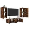 vidaXL TV Wall Unit Smoked Oak Engineered Wood Medium TV Wall Units
