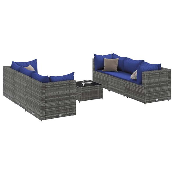 vidaXL Patio Lounge Set Set of 6 Gray
