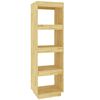 vidaXL Book Cabinet Natural Pine Solid Pinewood Medium Book Cabinet