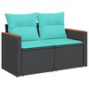 vidaXL Patio Sofa Set Black, Blue PE rattan, Powder-coated steel, Polyester