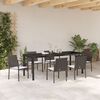 vidaXL Garden Dining Set 7 pcs Brown and Black PE Rattan