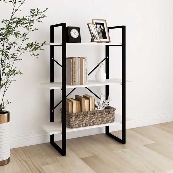 vidaXL Book Cabinet White Solid pine wood 31.5 x 11.8 x 41.3 in