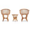 vidaXL Bistro Set Natural Teak Fine sanded solid teak wood 3-piece set