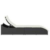 vidaXL Folding Sun Lounger Black and cream white
