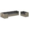 vidaXL Garden Lounge Set Grey PE Rattan Modular Garden Lounge Set