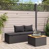 vidaXL Sun Lounger Black Poly rattan, Powder-coated steel