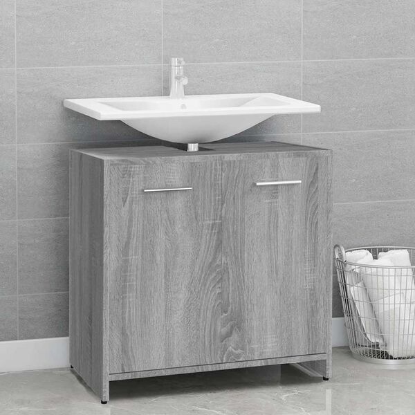 vidaXL Bathroom Cabinet Gray Sonoma 23.6"x13"x23.6" Engineered Wood