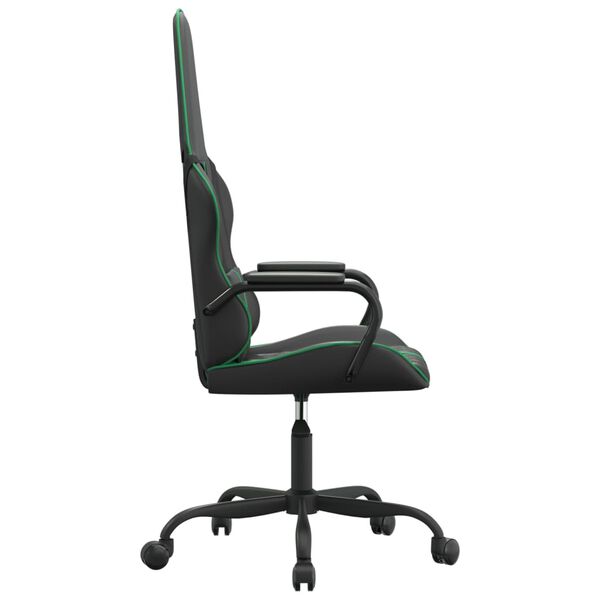 vidaXL Gaming Chair Black and Green Faux leather Standard