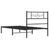 vidaXL Bed Frame Black Steel Twin Durable Bed Frame Rectangular
