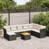 vidaXL Garden Sofa Set Black PE rattan Large UV-resistant materials
