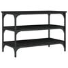 vidaXL Shoe Bench Black Engineered Wood, Metal Medium Adjustable Feet