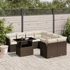 vidaXL Garden Sofa Set Brown PE Rattan 9 Piece Set Adjustable Armrests