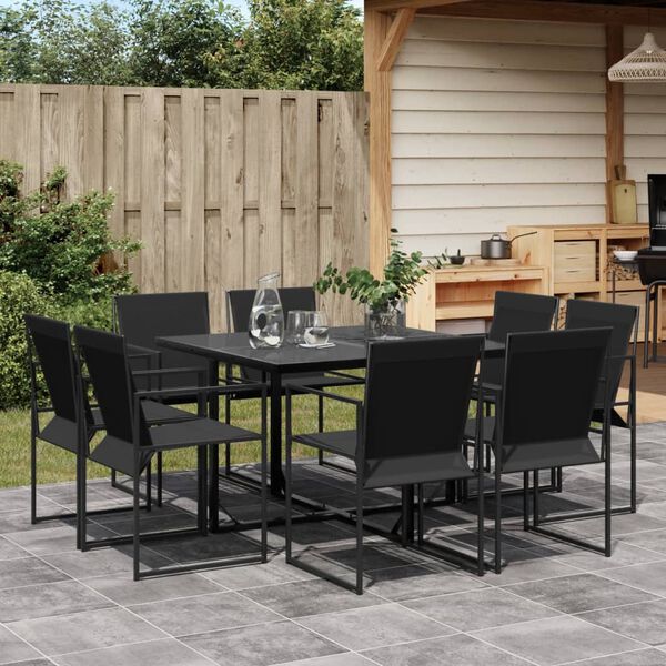 vidaXL Garden Dining Set Black
