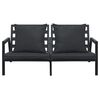 vidaXL Garden Sofa Set of 2 Black and Dark Gray