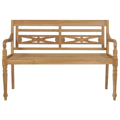 vidaXL Batavia Bench with Taupe Cushion 47.2" Solid Teak Wood