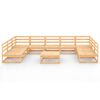 vidaXL Garden Lounge Set Natural Wood Solid Pine Wood Large Modular
